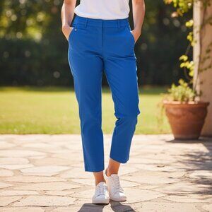 Larry Levine Women's Size 14 Double Snap Straight Leg Blue Jeans